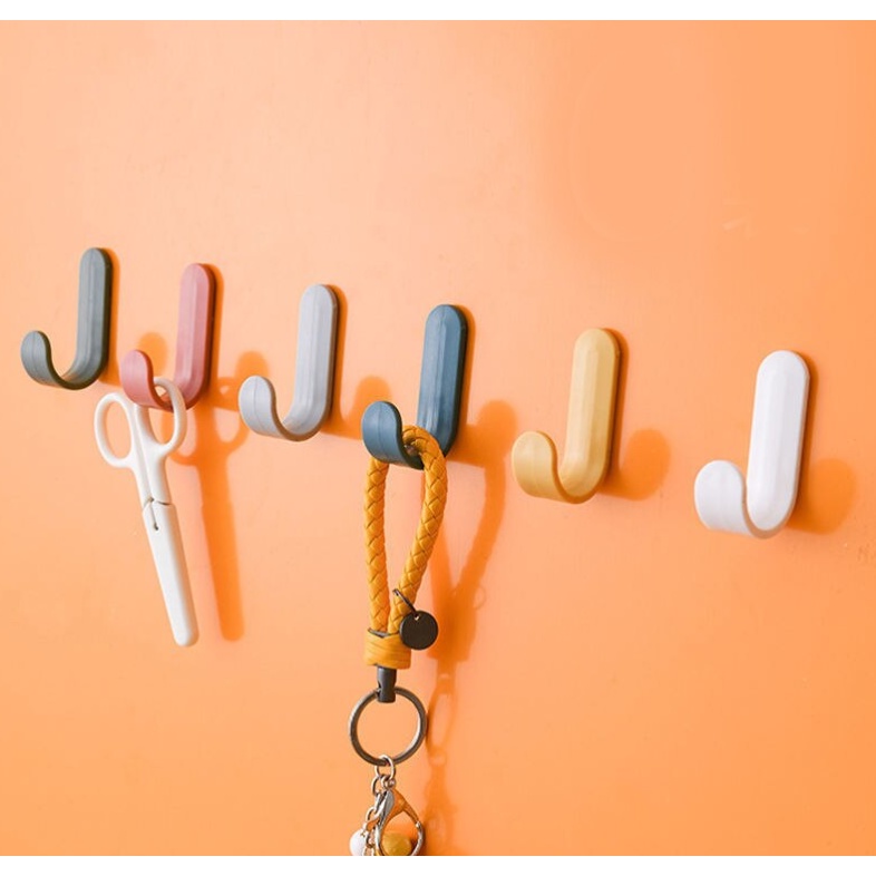 Sỉ 30 móc cong dán tường treo tiện dụng (màu ngẫu nhiên)