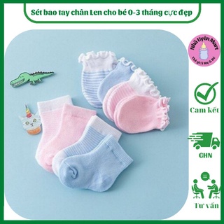 Sét bao tay chân Len cho bé 0-3 tháng cực đẹp