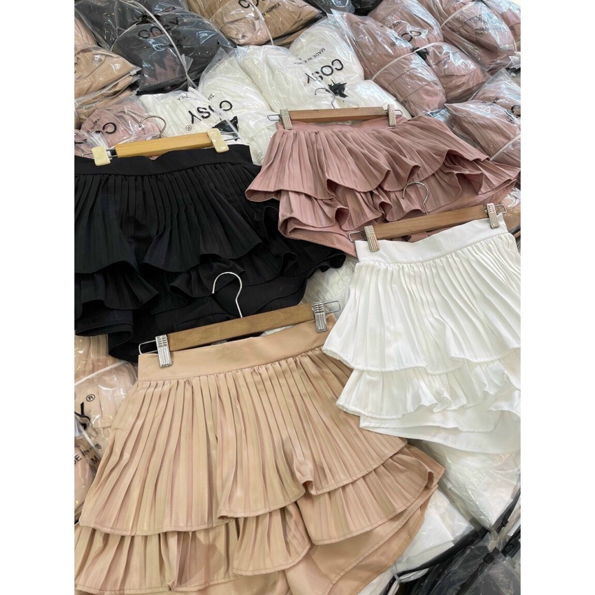 Chân Váy Xếp Ly 2 Tầng Dáng Ngắn 4 màu Zin99store - Chân Váy Xoè Cạp Cao Hàng Đẹp | BigBuy360 - bigbuy360.vn