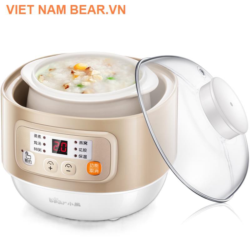 ▧Nồi nấu cháo cho bé gấu nhỏ, bổ sung thức ăn bé, súp bb, hầm điện bird’s nest, cách thủy, cơm gia đình, gốm