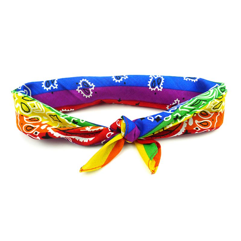 ✿ Khăn Bandana Kẻ Sọc Cầu Vồng Hip Hop