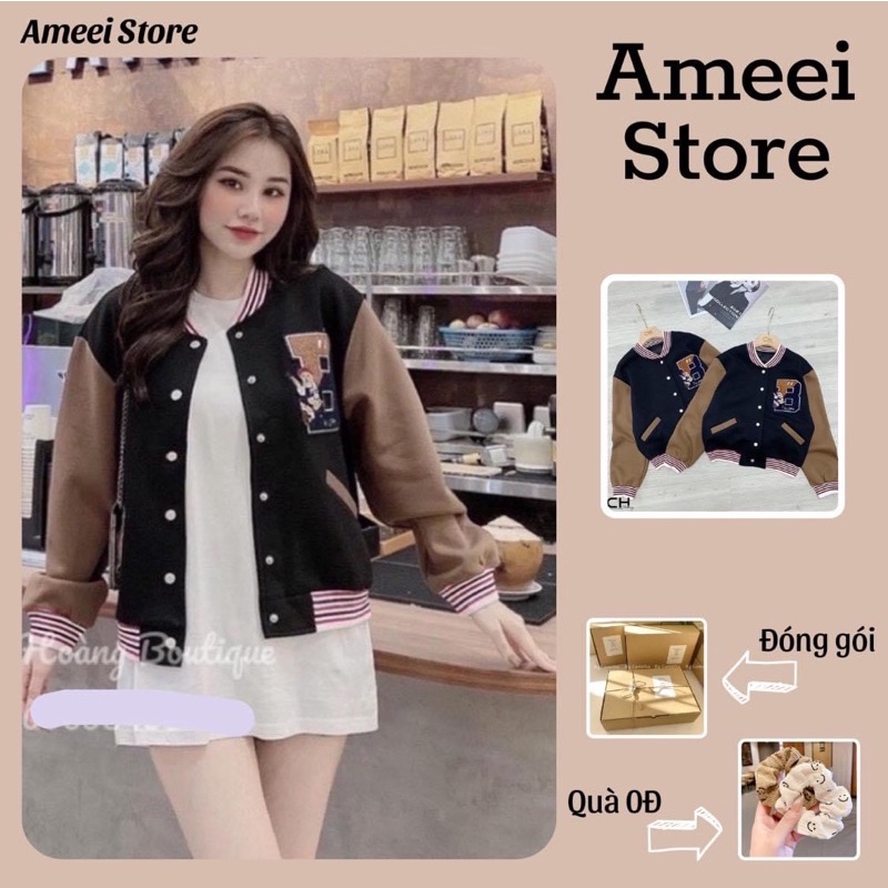 Áo khoác Bomber nam nữ chất dạ cao cấp tay phối