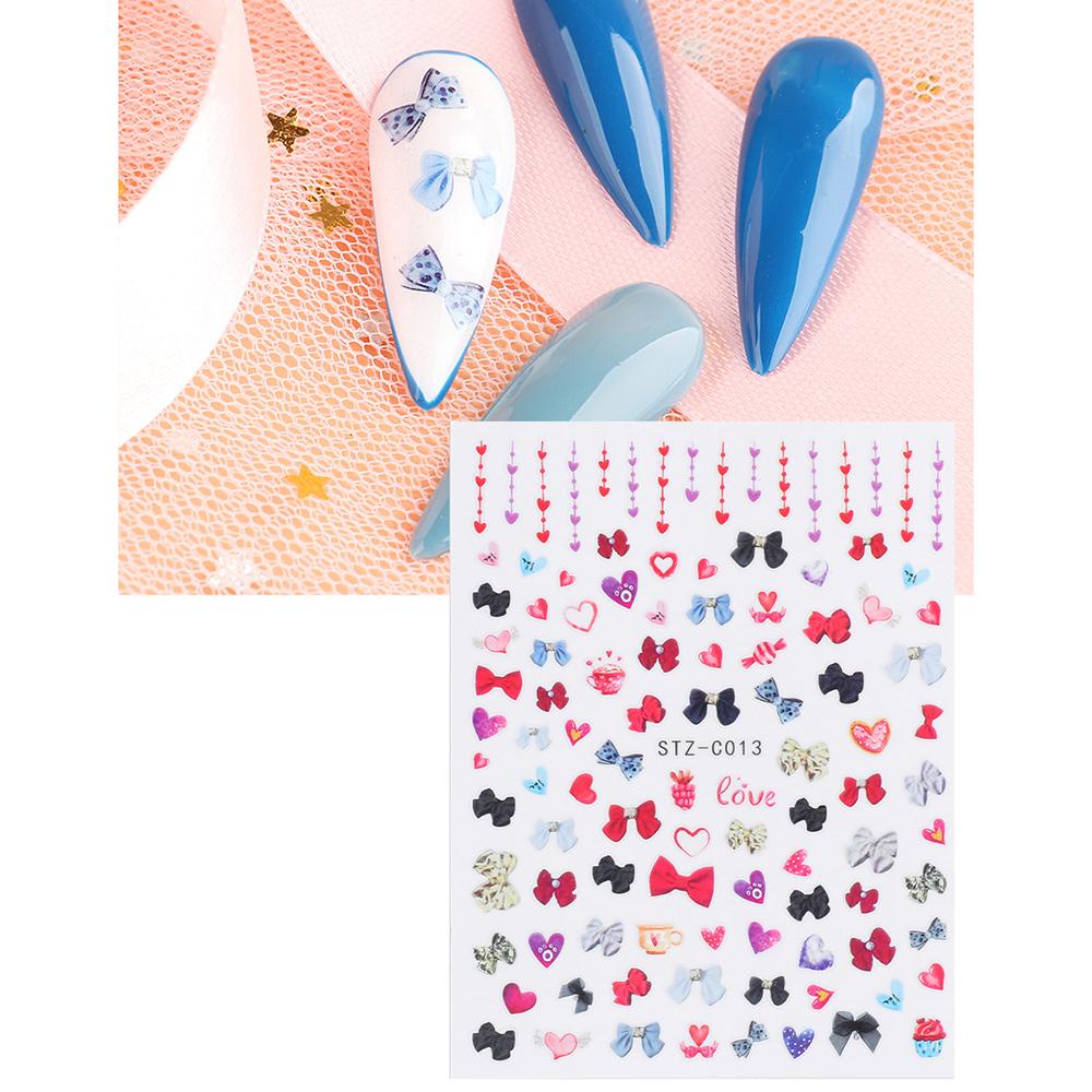 Nhãn Dán Móng Tay Tự Dính Hình Trái Tim Lấp Lánh Dễ Thương
