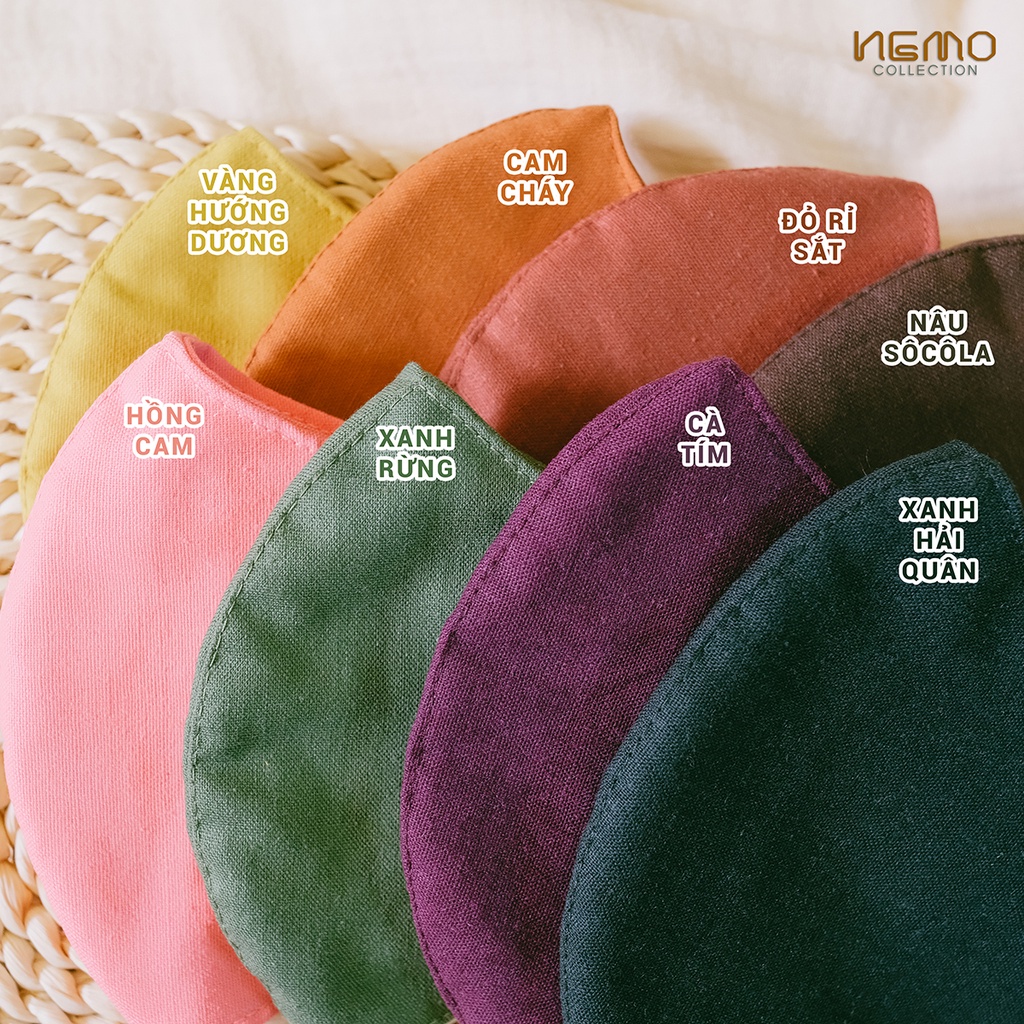 Khẩu Trang Vải 3D NEMO Full Linen Cao Cấp, Kiểu Dáng Thời Trang, Lọc Bụi, Chống Nắng, Kháng Khuẩn - KTLSM