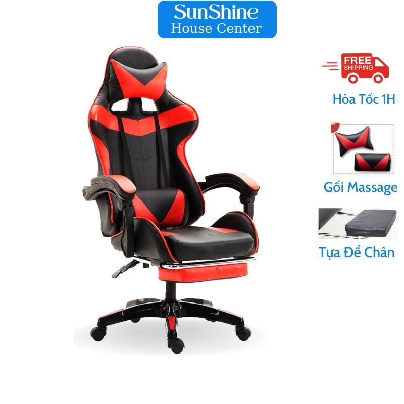 Ghế Chơi Game Có Massage Và Gác Chân, Ghế Gaming Streamer Giá Rẻ Bọc Da Cao Cấp Và Ngả Lưng Tiện Lợi