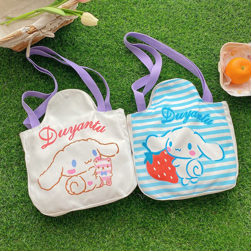 Túi Xách Vải Canvas In Họa Tiết Hoạt Hình Phối Màu Xinh Xắn Thời Trang Cho Nữ