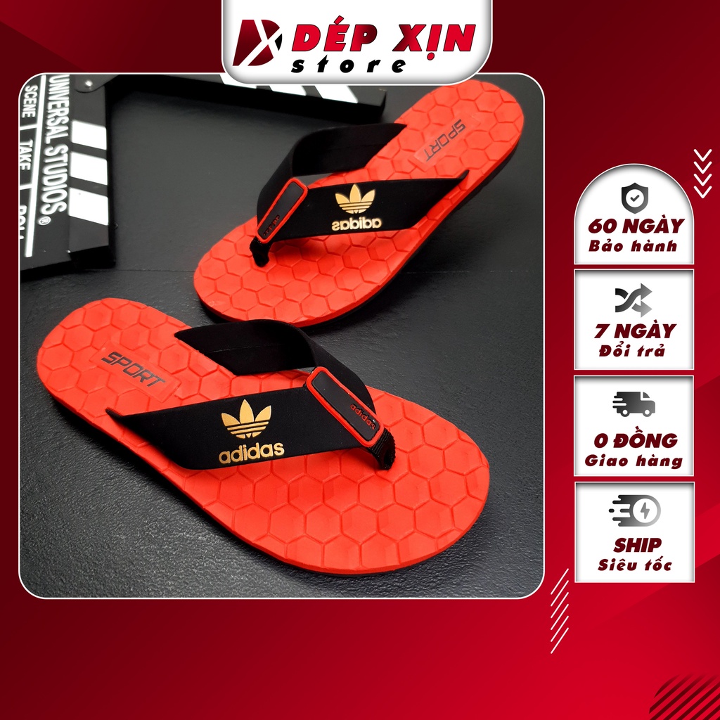 Dép Kẹp ADIDAS Thái Lan cao cấp Đế TPR quai nhung siêu bền nhẹ (Đỏ)