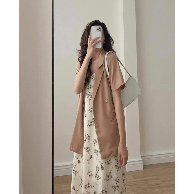 [Mã FAXANH245 giảm 10K đơn 50K] SET VÁY BLAZER + VÁY HOA