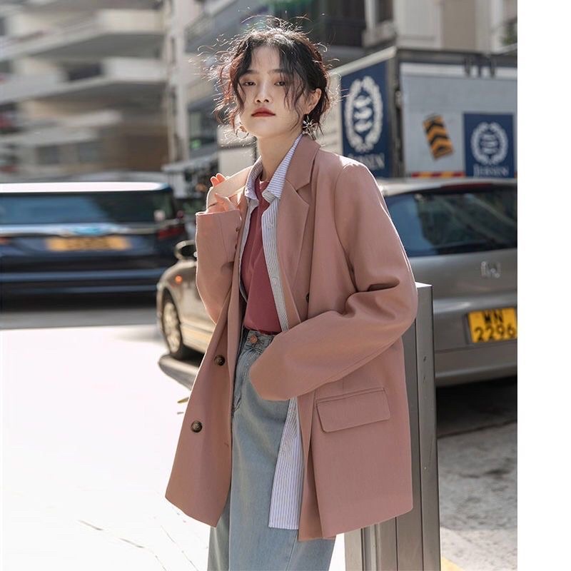 Áo Blazer Nữ 2 Lớp Đẹp, Áo Khoác Vest Blazer Hàn Quốc Dáng Dài Form Rộng Thời Trang Công Sở Chali AB004
