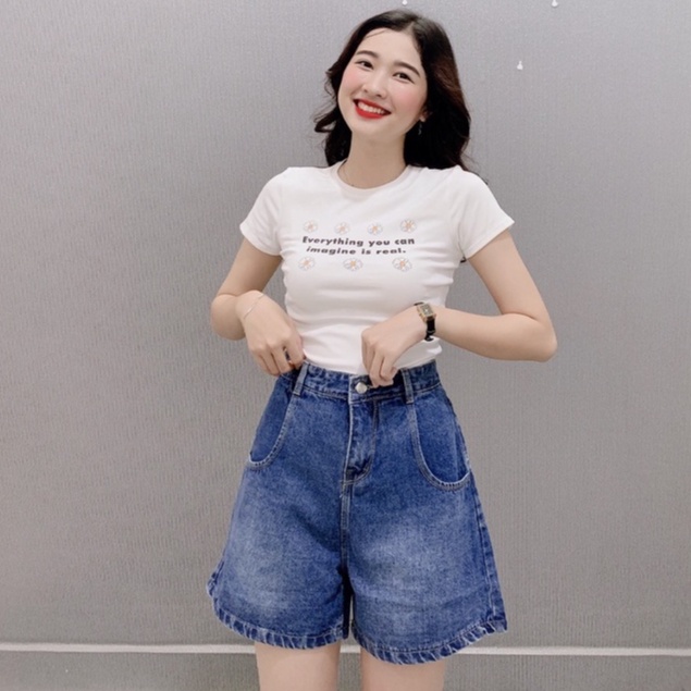 Quân short lưng cao ống rộng,quần bò ngố có big size tới 75kg(SJ1201)