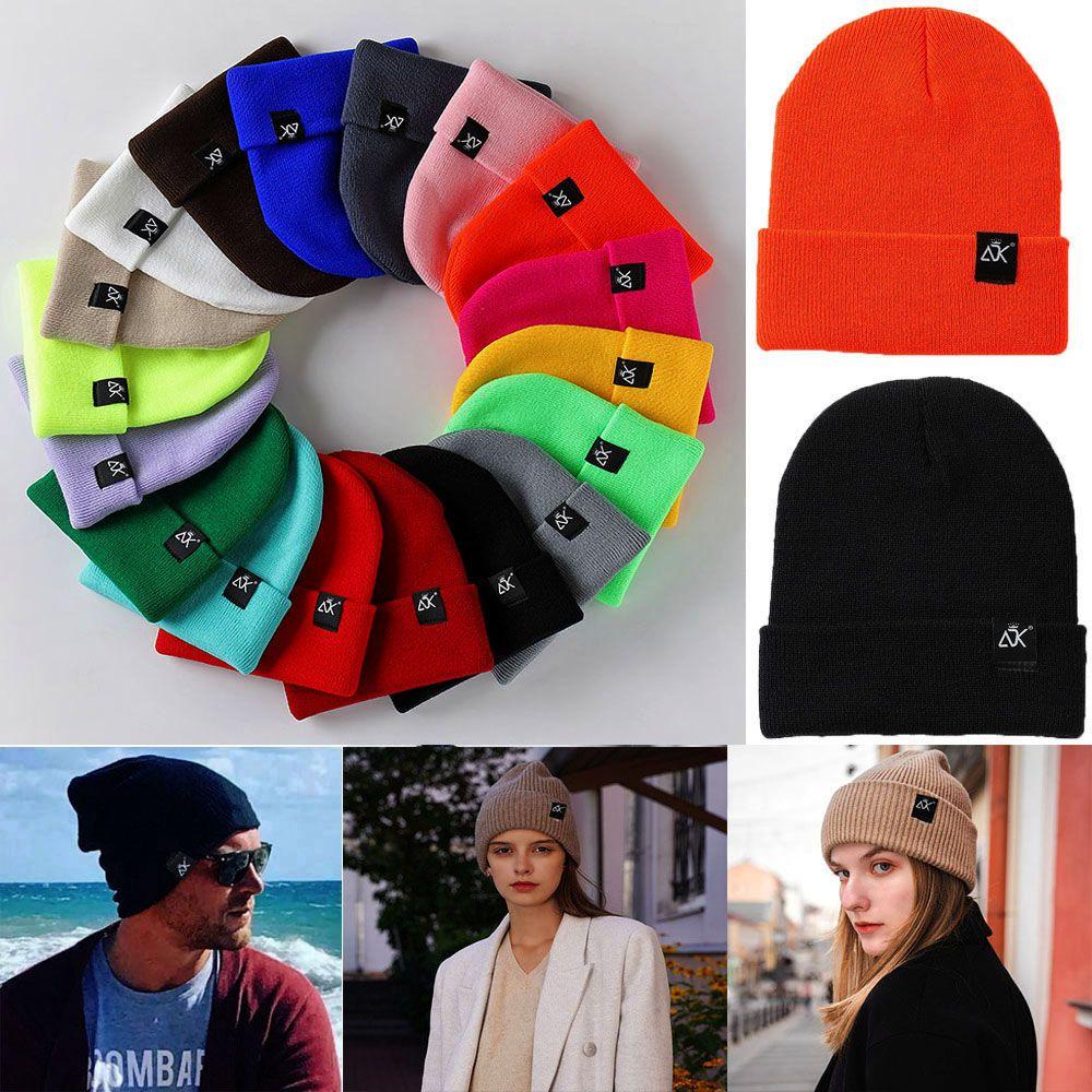 Mũ Beanie Dệt Kim Màu Trơn Dễ Thương MIHAN1