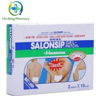 Salonsip Miếng Dán Giảm Đau Nhức (Bịch 2 miếng-Hộp 10 bịch)