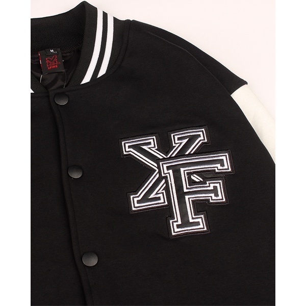 Áo Khoác Bóng Chày Bomber Vải Nỉ Nam Nữ Thêu Form Rộng 2 Lớp Màu Đen Trắng By Local Brand Xfire Áo Khoác Varsity
