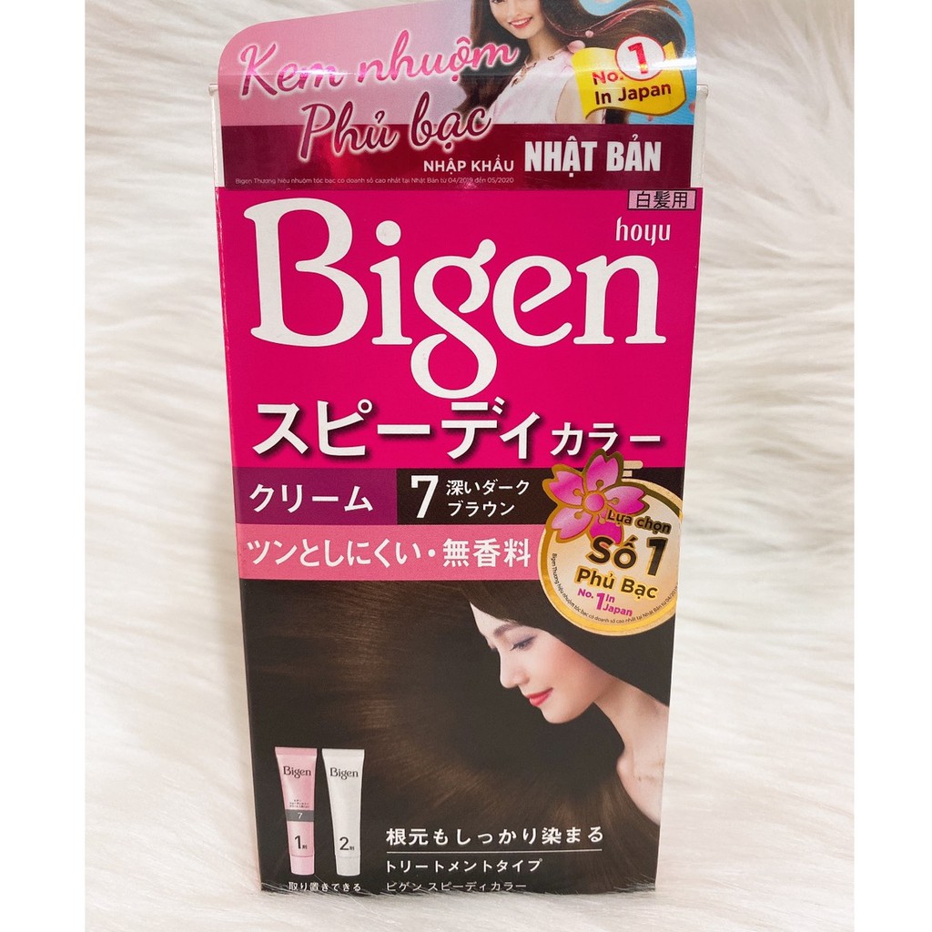 Kem Nhuộm Tóc Bigen nhập khẩu Nhật 100% ( Đen ánh nâu )