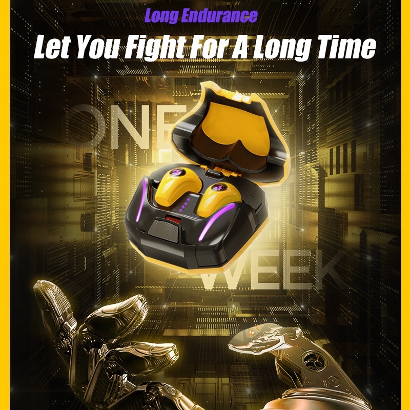 Vaolao-GM2 Tai nghe chơi game không dây với micrô 65ms Độ trễ thấp Tai nghe Bluetooth 9D Stereo HiFi