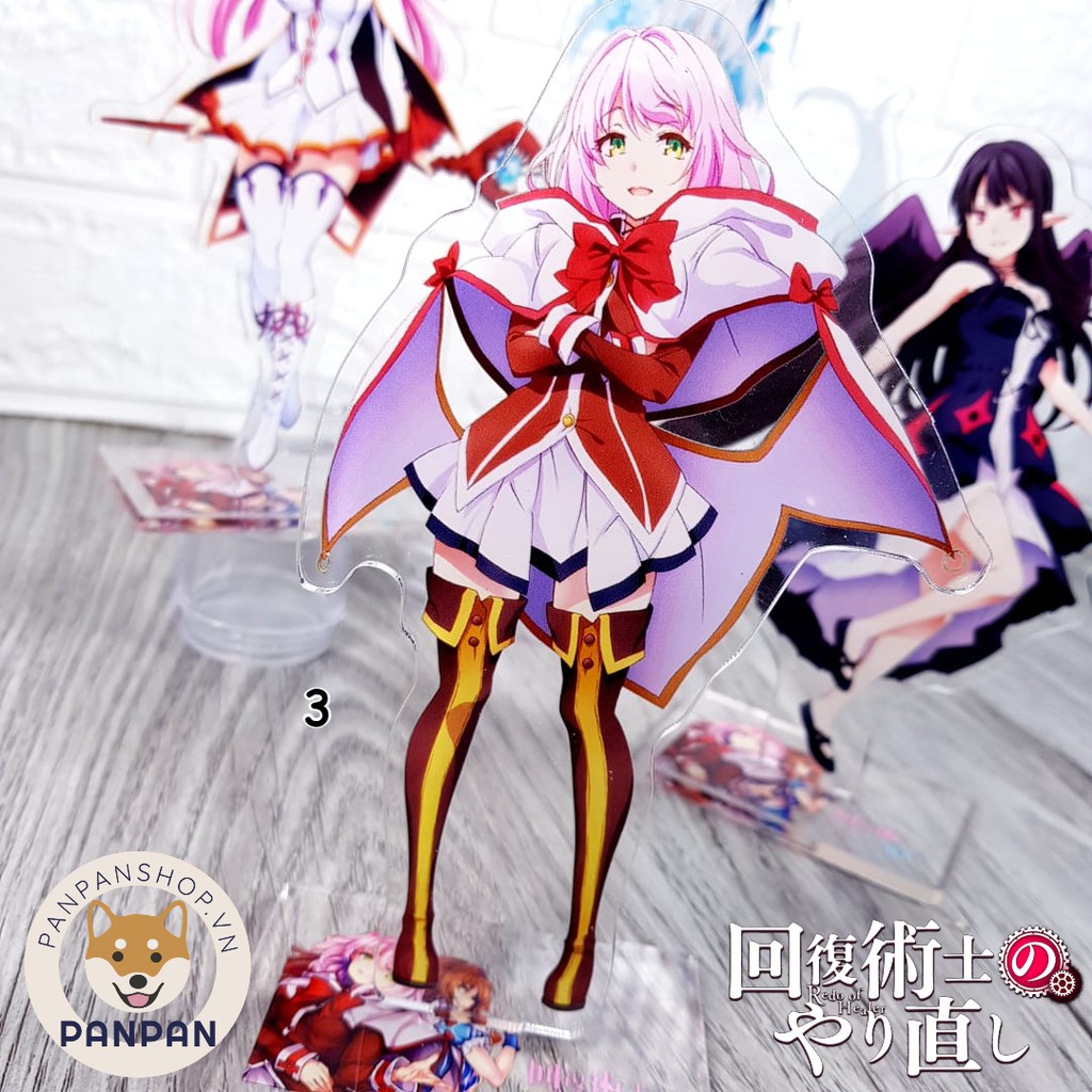 Mô Hình Standee acrylic Anime Redo Of Healer (15cm) Kaifuku Jutsushi no Yarinaoshi 4 nhân vật: Setsuna, Freia, Eve Reese