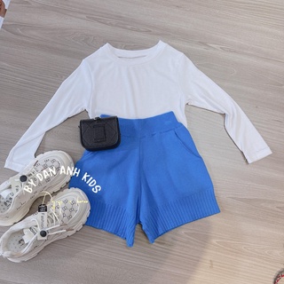 QUẦN SHORT NỈ LƯNG THUN BASIC CHO BÉ GÁI