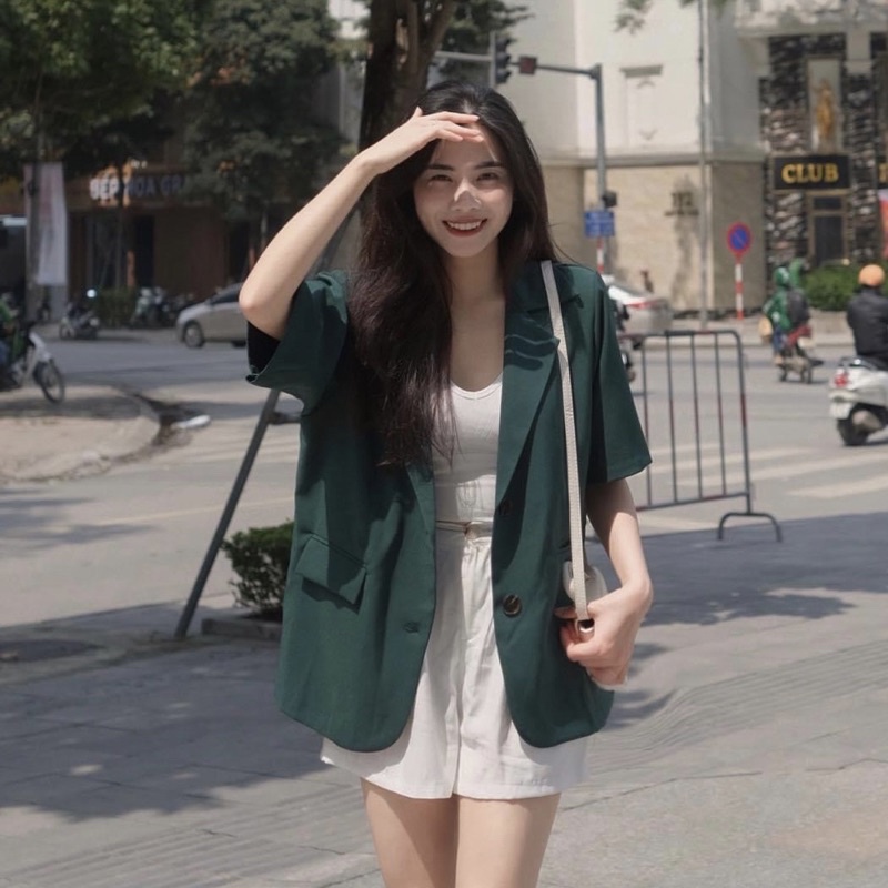 Áo vest blazer tay ngắn (ảnh thật/ có sẵn) | BigBuy360 - bigbuy360.vn