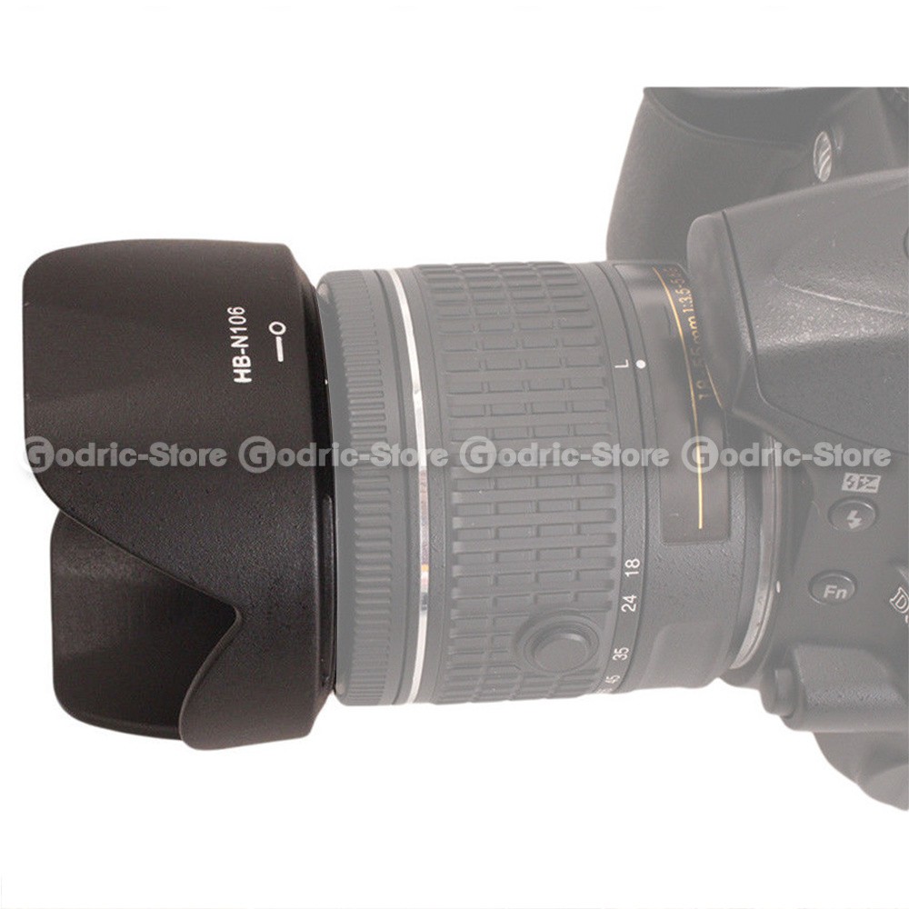 Loa Che Nắng Hb-n106 Cho Ống Kính Máy Ảnh Nikon Af-p Dx Nikkor 18-55mm F / 3.5-5.6g Vr / G Bayonet Hbn106