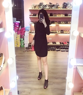 Vay sơ mi cổ tàu