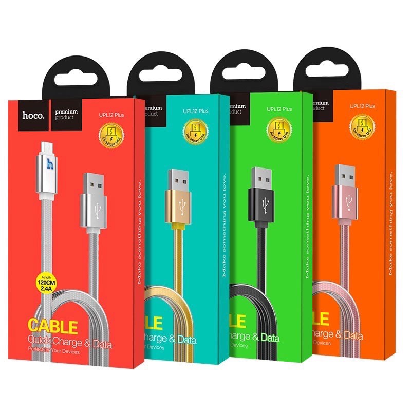 ✔nowship✔Cáp Sạc Nhanh chống đứt Micro USB Hoco UPL12 Chính Hãng Có Đèn LED báo cho samsung oppo huawie