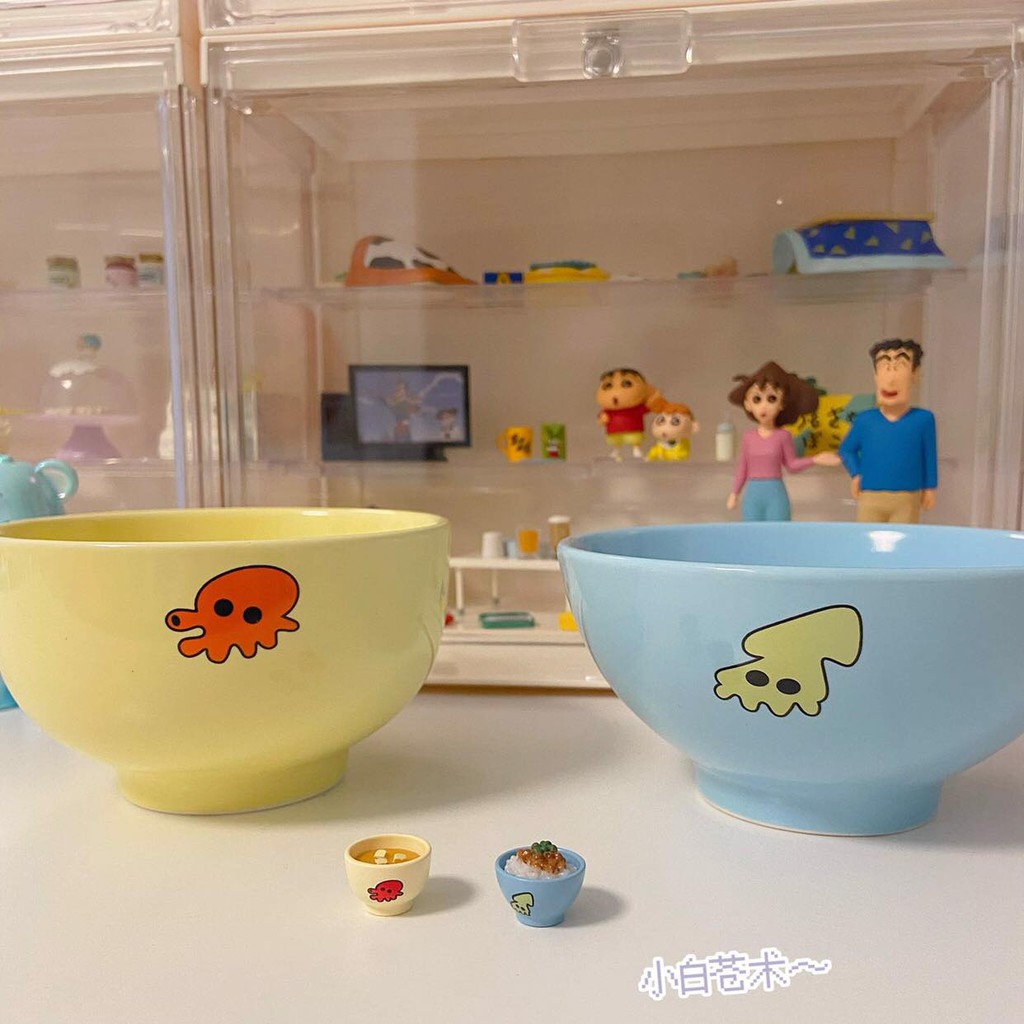 Bộ bát đũa gốm sứ 4 món giống Shin Cậu Bé Bút Chì