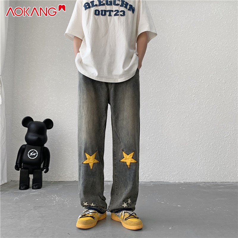 Quần jeans dài AOKANG phong cách hip hop thời trang mới cho nam
