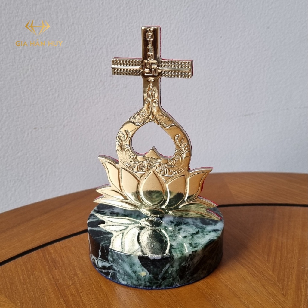 Thiên Tâm Đạo Hoa Sen cách điệu - Tượng đồng Hoa Sen phong thủy cách điệu