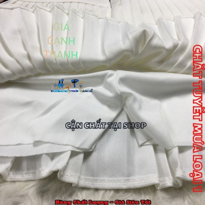 Chân Váy Nữ Lưng Cao Xếp Ly 2 Tầng Có Quần Trong Chất Tuyết Mưa Loại 1 Cao Cấp Siêu Thời Trang - Hàng Có Sẵn