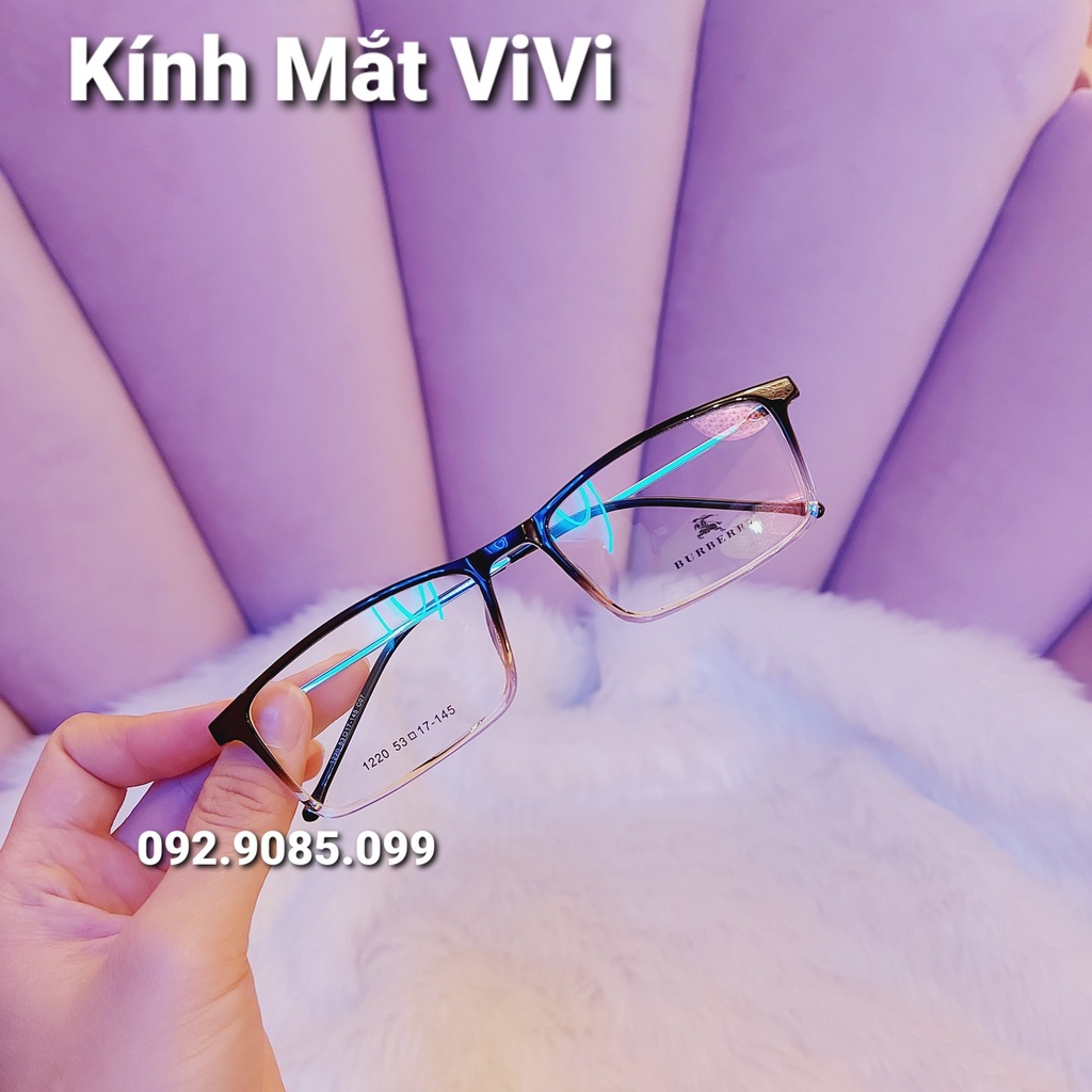 Gọng kính cận nam nữ dáng vuông nhỏ thanh mảnh V1220 chất liệu kim loại, Nhận cắt cận viễn loạn Kính mắt ViVi