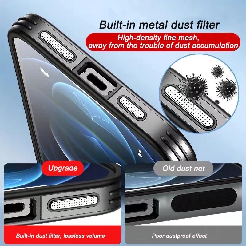 Ốp Điện Thoại Chống Bụi Tích Hợp Bộ Lọc Máy Nghe Nhạc Cho compatible for iPhone 14 pro max 13 pro max 12 pro max