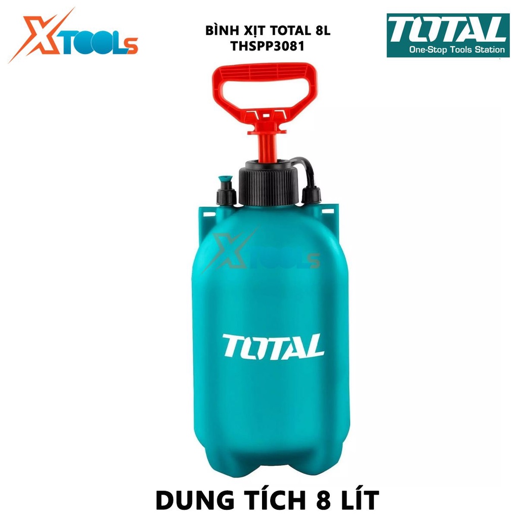 Bình Phun Xịt Thuốc Khử Khuẩn Total THSPP3081 | Bình xịt 8l Dung tích bình xịt: 8L, Áp suất: 2.5 bar, dùng để phun xịt t