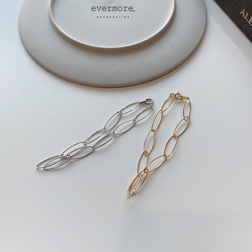 Vòng tay bạc EVERMORE, lắc tay bạc Ý 925 xích mỏng đan xen minimalist, thanh lịch, sang trọng, hiện đại - L011