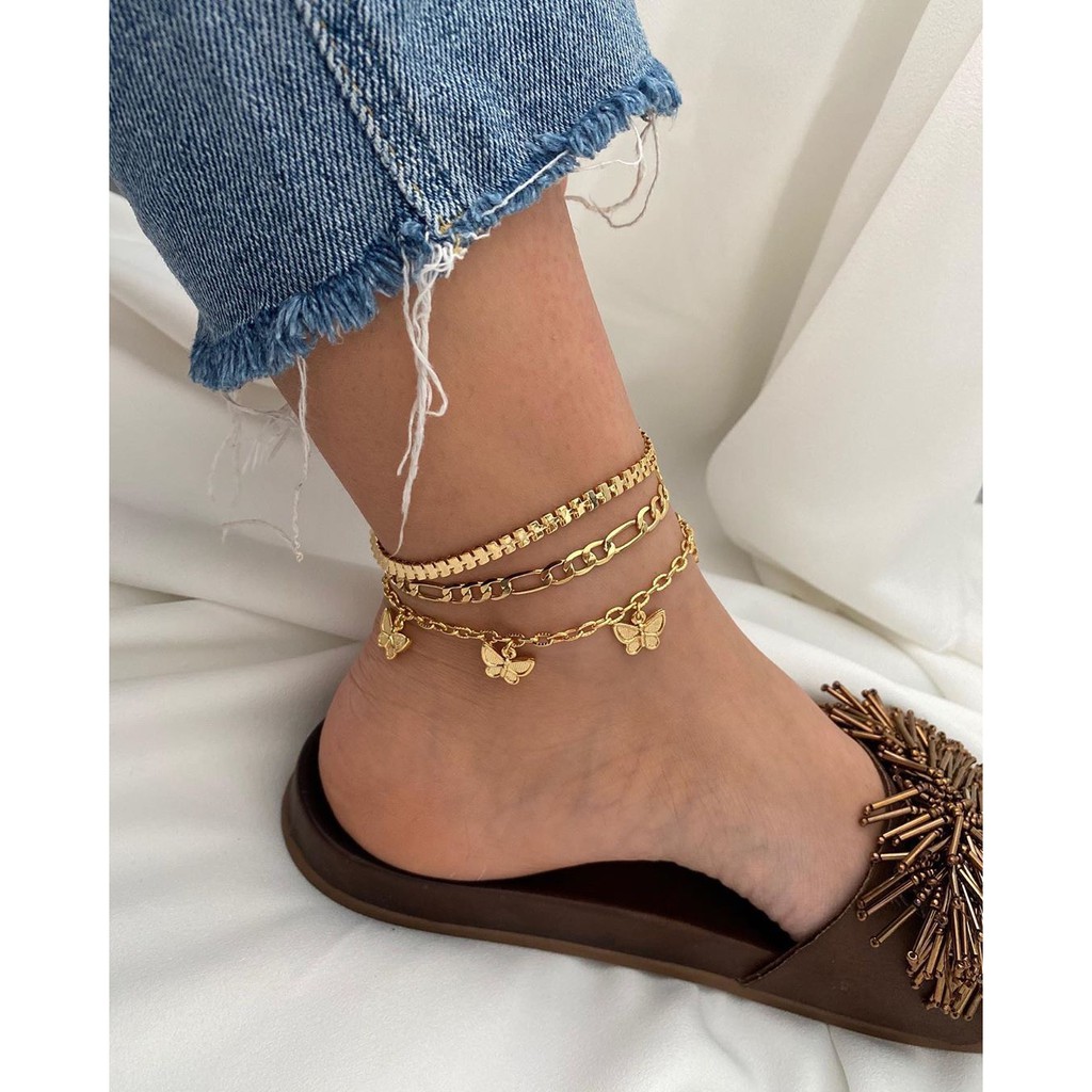 Set 3 Lắc Chân Phong Cách Cổ Điển Thời Trang Cho Nữ