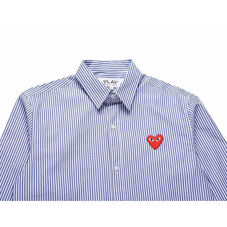 Phong cách mới Phong cách Nhật Bản Dạo phố chơi comme des garcons CDG Áo sơ mi dài tay sọc