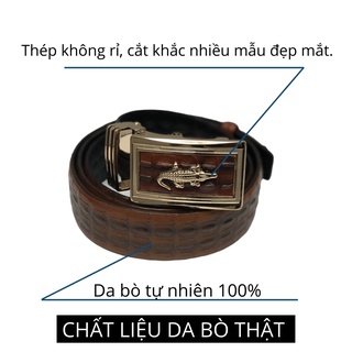 Thắt Lưng Nam Da Bò Vân Cá Sấu