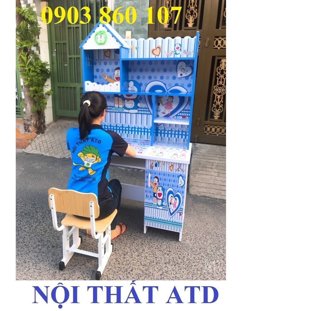 Bàn học sinh nhựa Đài Loan in hình 3d siêu đẹp cho bé doremon công chúa kitty bàn trẻ em