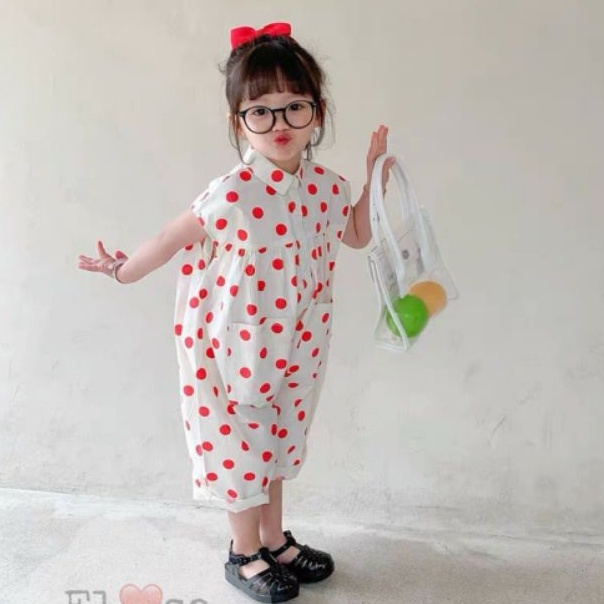 Quần áo bé gái - Jum chấm bi 2 màu siêu xinh cho bé gái 1-5 Tuổi
