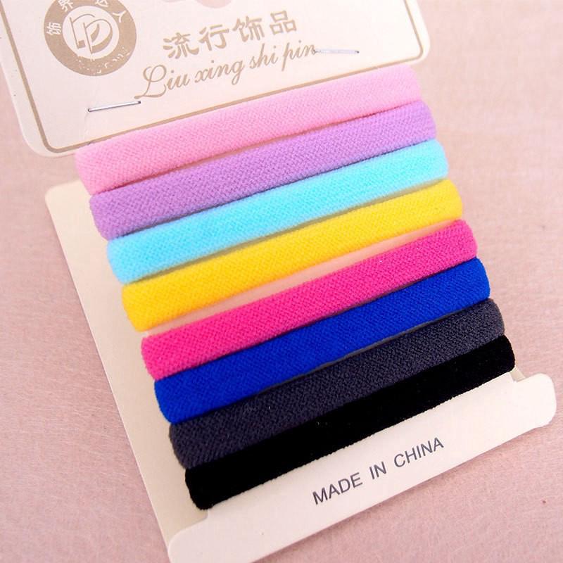 Set 8 dây cột tóc co dãn nhiều màu sắc đầy cá tính