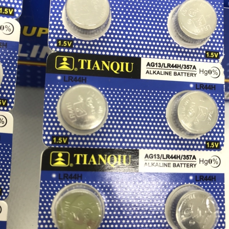 10 Viên Pin AG13, LR44H, 357A TIANQIU 1.5V dùng cho đồng hồ đeo tay, đồ chơi, nhiệt kế