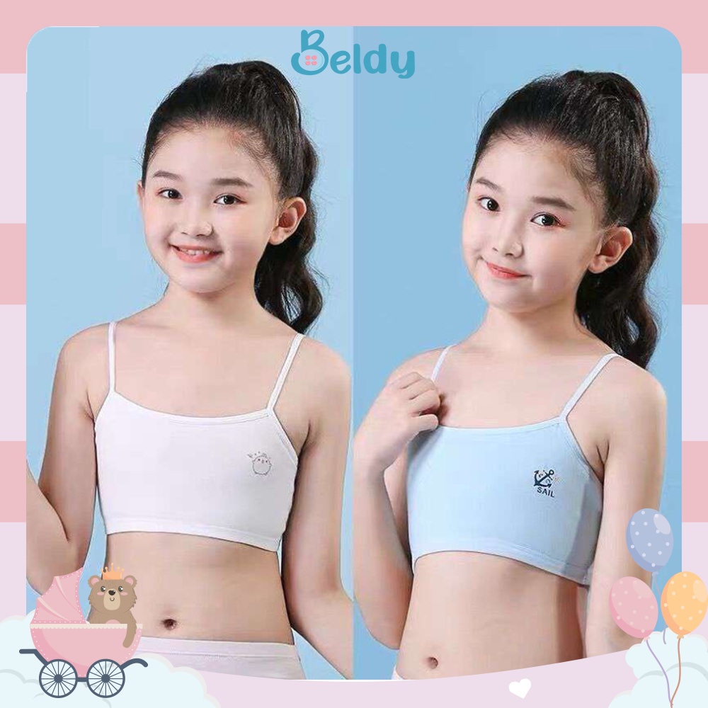 Áo Lót Học Sinh Áo Bra, Lá Cho Bé Gái Trung Học Cotton Cao Cấp Không Đệm Mút Beldy58