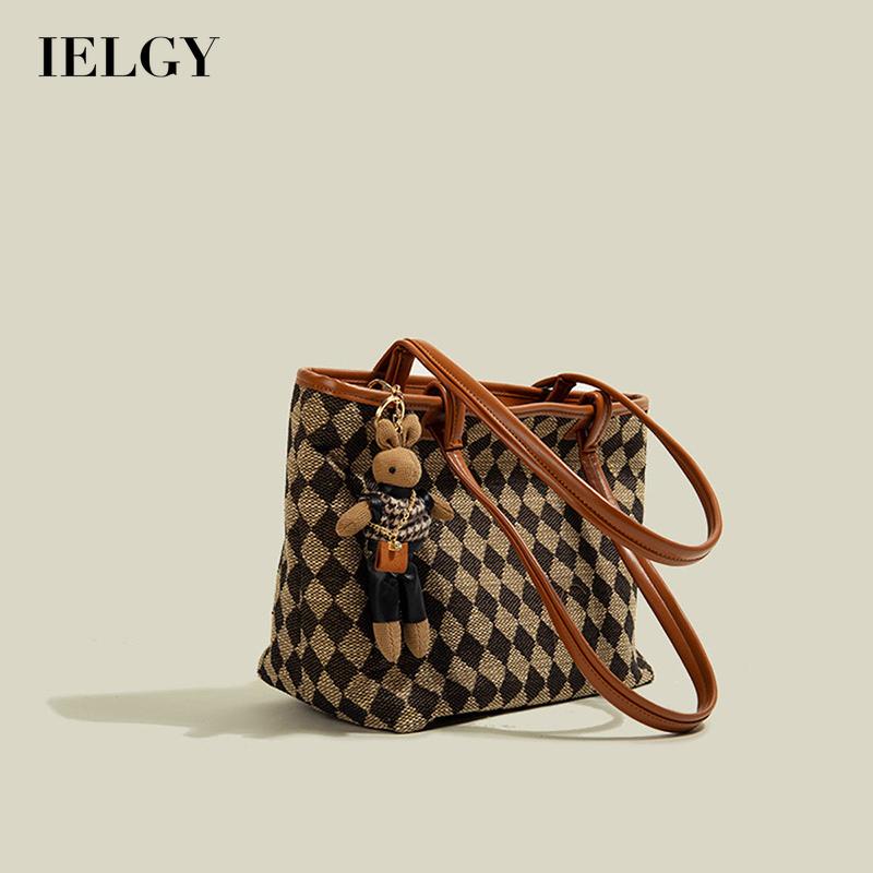 Túi đeo vai cỡ lớn họa tiết kẻ ô thời trang cho nữ