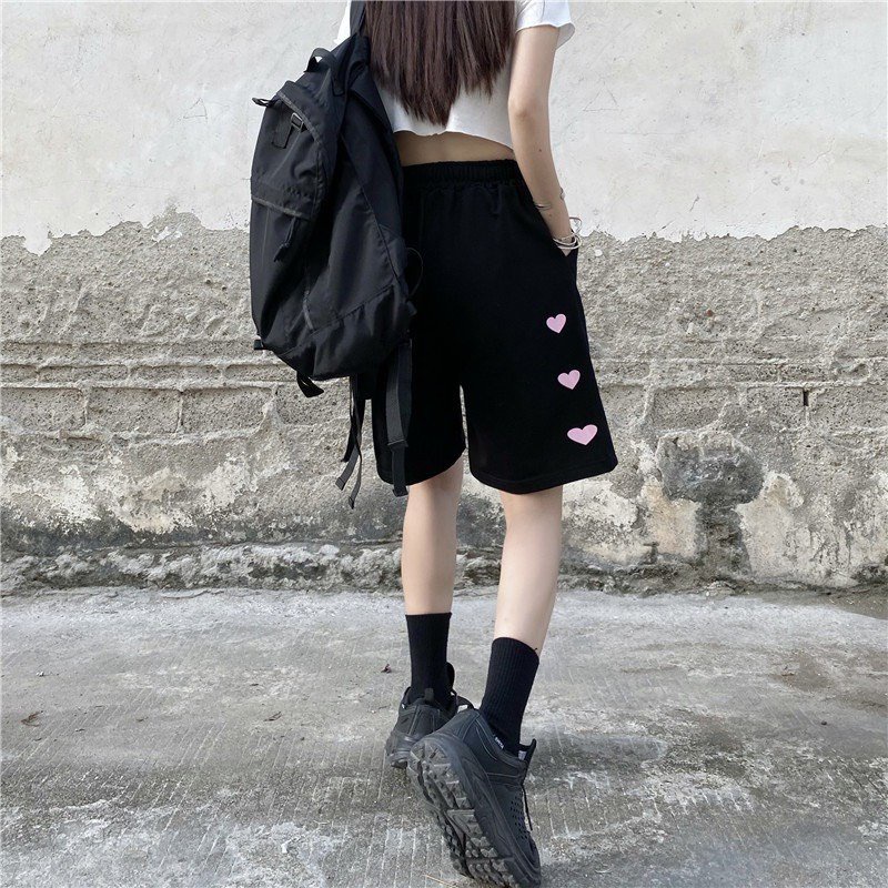 Quần short nữ, quần đùi nữ mặc ở nhà hoặc đi chơi STUDAT WITH ME Màu đen trẻ trung năng động
