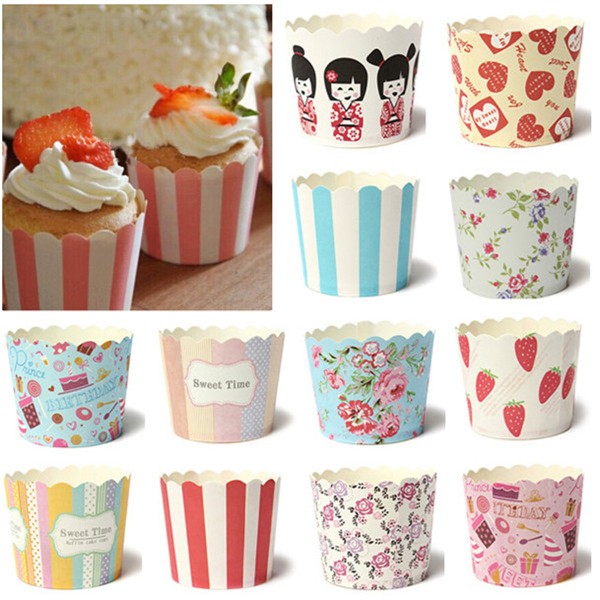 [Combo] Bộ 50 chén giấy lót nướng bánh cupcake cứng đáy 5cm