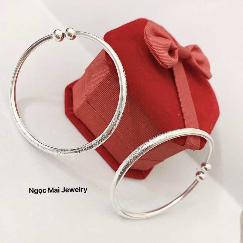 Vòng Cua bạc cho bé đeo tay hay chân đều xinh, Miễn phí khắc tên - Ngọc Mai Jewelry