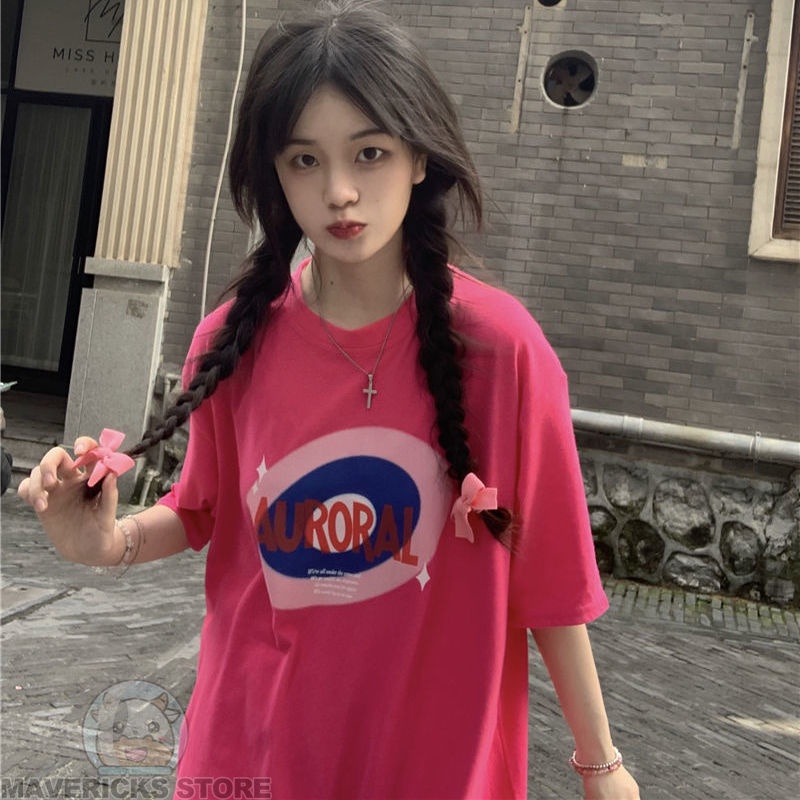 Áo Thun Cotton Tay Ngắn Dáng Rộng Phong Cách retro Hàn Quốc Hợp Thời Trang Hè