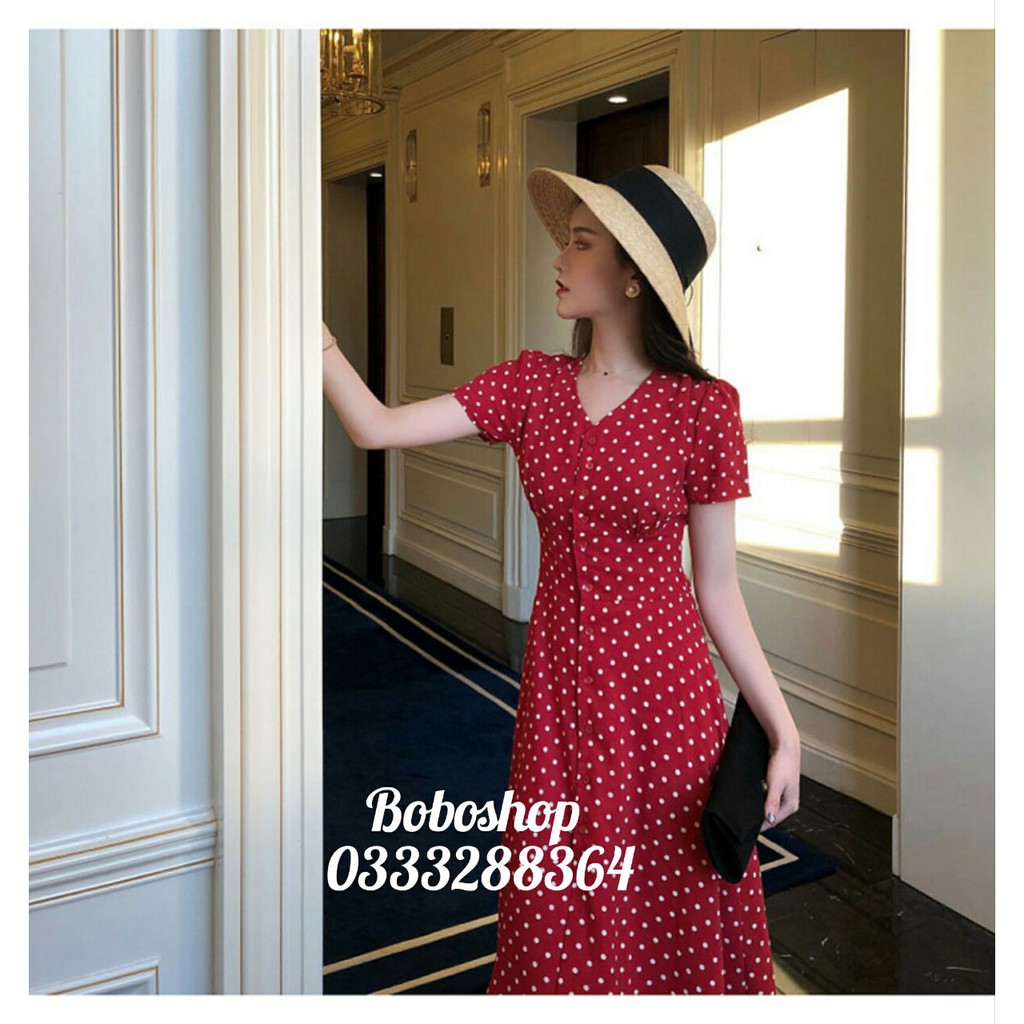❣️FREESHIP❣️ĐẦM VINTAGE CHẤM BI BOBO