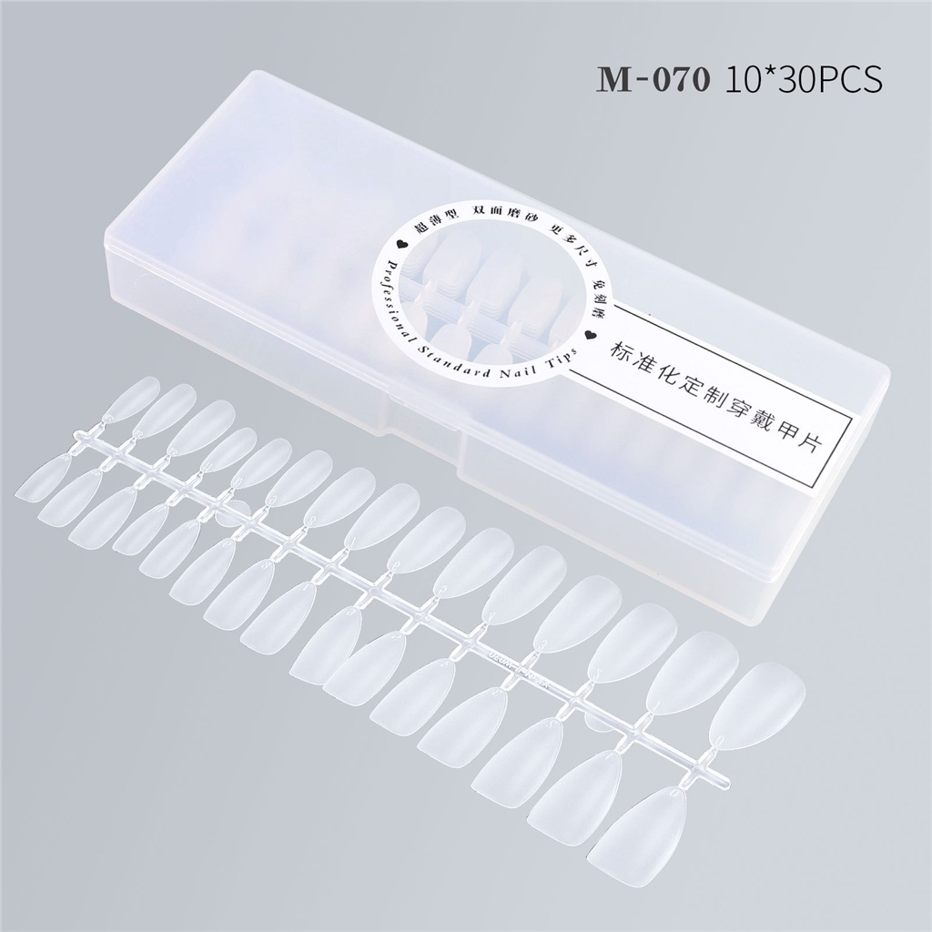 Hộp 300 Móng Tay Giả Ngắn Đục Siêu Mỏng Không Vón Cục Không Để Lại Dấu Vết