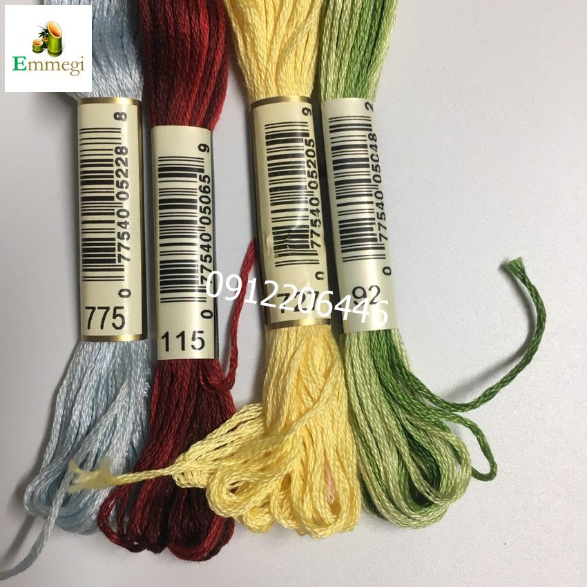 Set chỉ thêu DMC nhập khẩu chính hãng từ Pháp  gồm 4 tép màu như hình thêu tranh thêu chữ thập thêu váy quần áo ga gối. | BigBuy360 - bigbuy360.vn