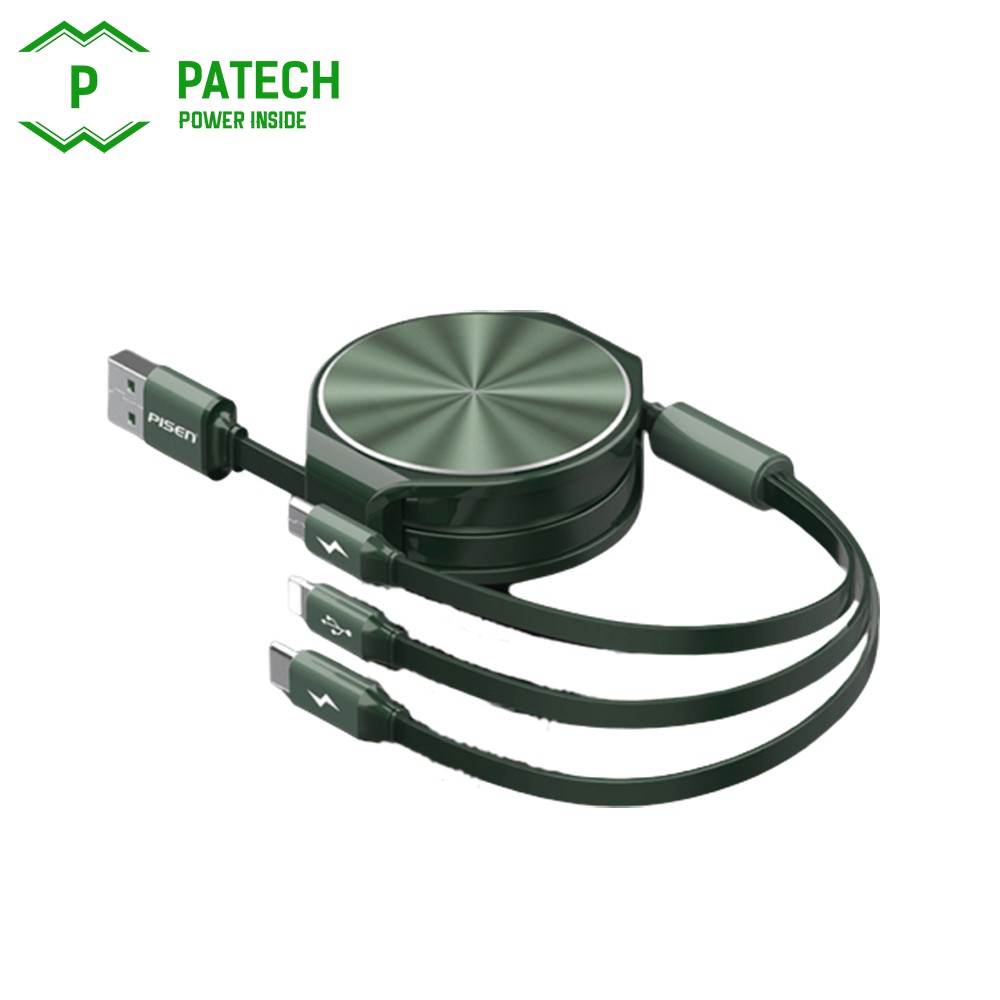 Cáp Pisen 3 trong 1 , 1.2m CD III, model: LS-AP10-1200, bảo hành 18 tháng - Hàng chính hãng
